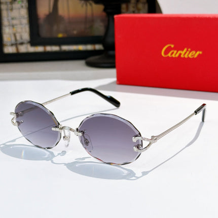 CARTIER 26S OVAL RIMLESS FRAME IN METAL 441535