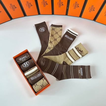 HERMES 26S CREW SOCKS 278225 (1 BOX)