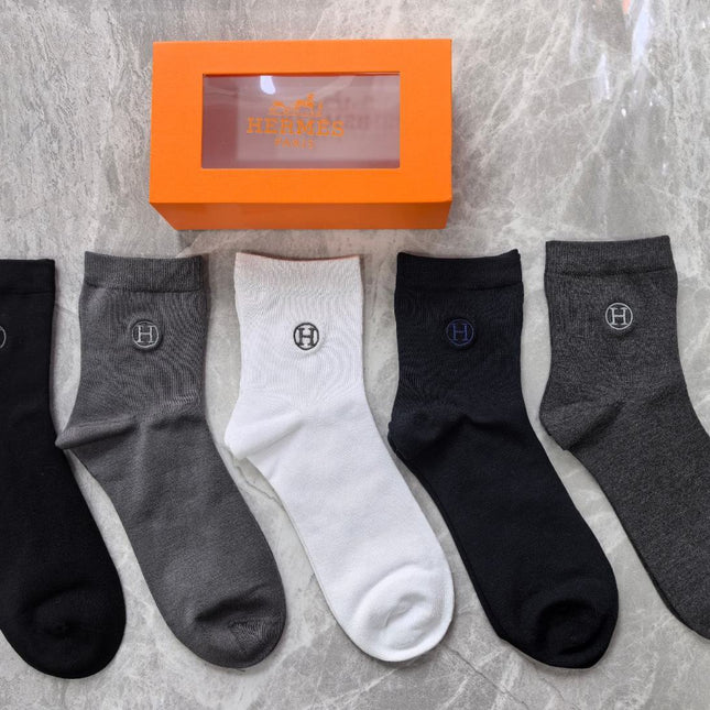 HERMES 26S CREW SOCKS 317608 (1 BOX)