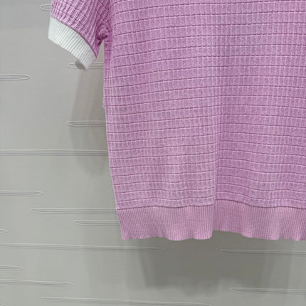 CHANEL 25S DOUBLE C LOGO KNIT SHORT SLEEVE 264073