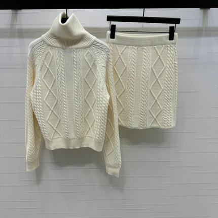 MIUMIU KNIT TOP AND SKIRT SET STYLE 751