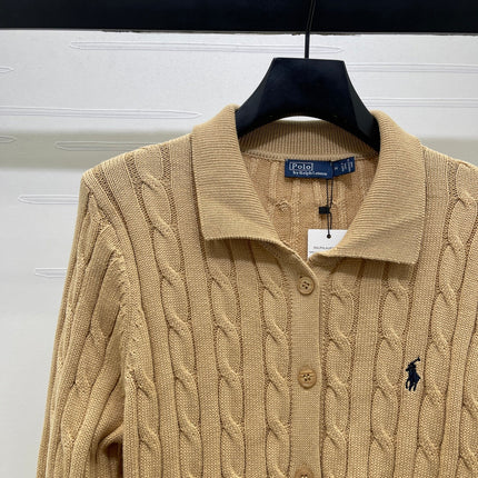 RALPH LAUREN 26S CABLE-KNIT POLO CARDIGAN 751