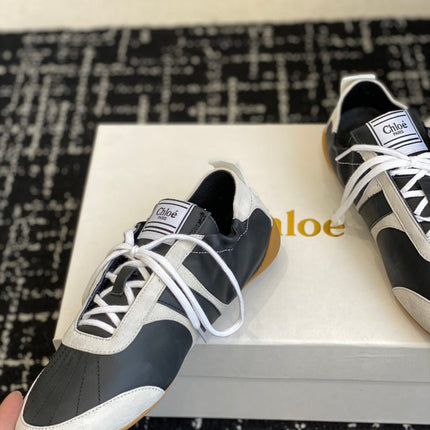 CHLOE 26S SNEAKERS IN BLACK FABRIC AND LEATHER