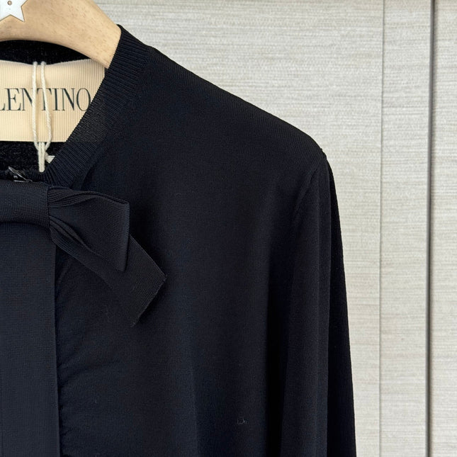 VALENTINO 26S BOW-DETAIL LONG-SLEEVE TOP 370