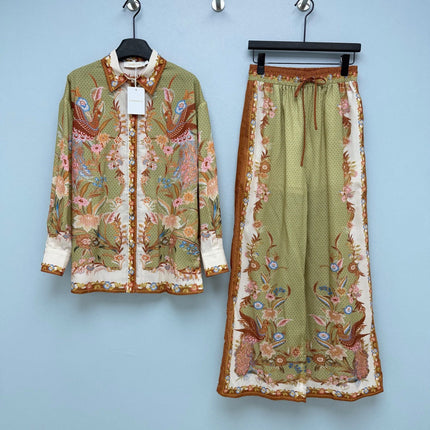 ZIMMERMANN 26S SHIRT AND STRAIGHT-LEG PANTS SET STYLE 78