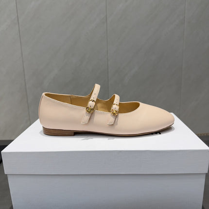 CELINE 26S BALLET FLATS IN BEIGE CALFSKIN