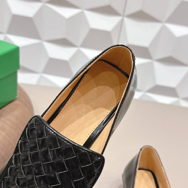BOTTEGA VENETA 26S VENTURA LOAFERS 40 MM IN BLACK INTRECCIATO CALFSKIN
