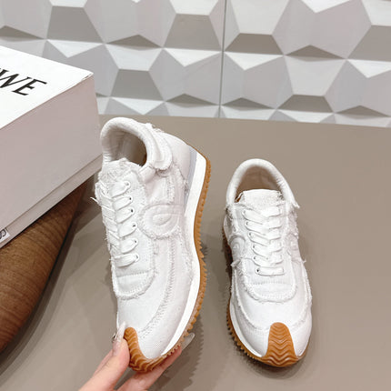 LOEWE 26S FLOW RUNNER SNEAKER IN WHITE DENIM