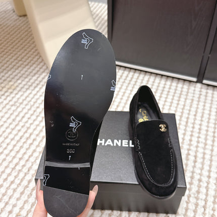 CHANEL 26S LOAFERS IN BLACK SUEDE