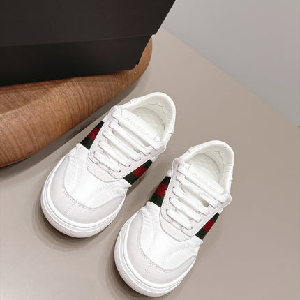 GUCCI 26S SNEAKERS IN WHITE SUEDE AND FABRIC