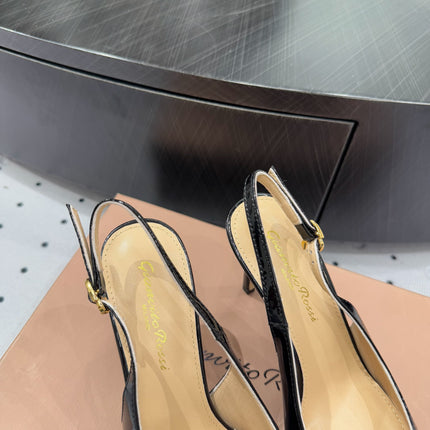 GIANVITO ROSSI 26S HIGH-HEEL SLINGBACKS 85 MM IN BLACK LAMBSKIN