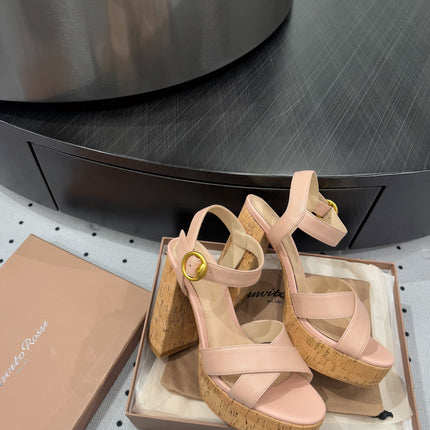 GIANVITO ROSSI 26S CROSS-STRAP SANDALS 115 MM IN NUDE PINK CALFSKIN