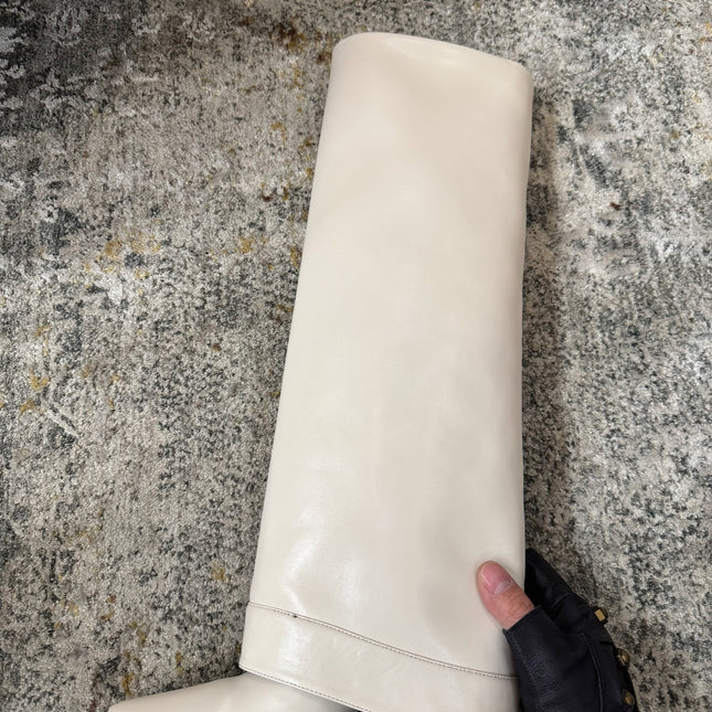 BALMAIN 26S BOOT 85 MM IN CREAM WHITE CALFSKIN