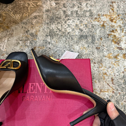 VALENTINO 26S HIGH HEEL SANDALS 105 MM IN BLACK CALFSKIN