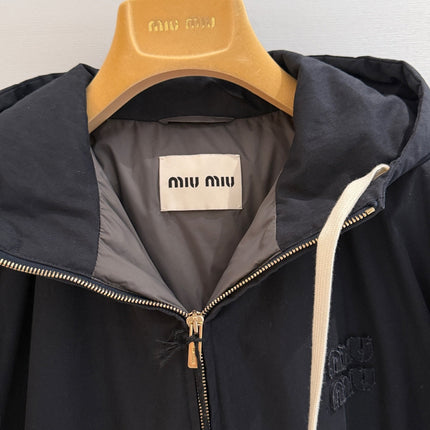 MIUMIU 26S HOODED ZIP-UP PARKA JACKET 1421