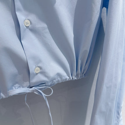 PRADA 26S CROPPED LONG-SLEEVE SHIRT 1086
