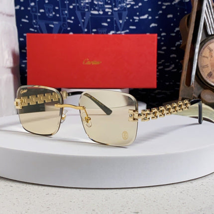 CARTIER 26S RIMLESS RECTANGULAR FRAME IN METAL 436032
