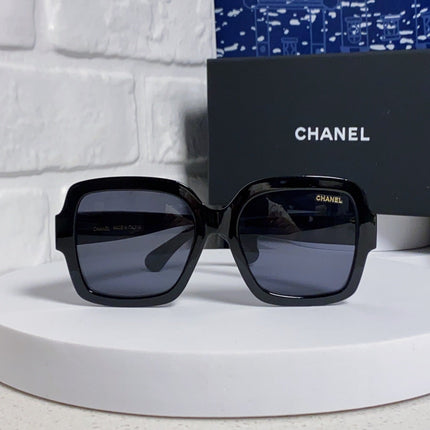 CHANEL 26S OVERSIZED BLACK SQUARE FRAME IN BLACK ACETATE 404755