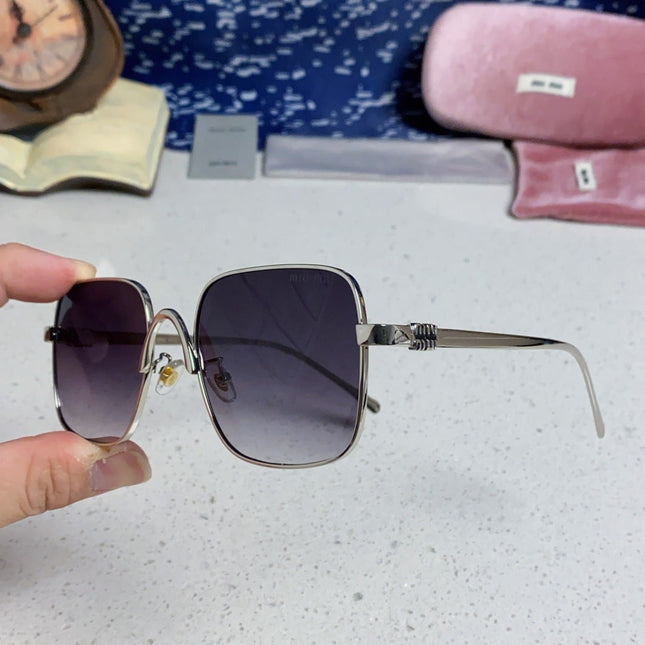 MIUMIU 26S SQUARE GEOMETRIC FRAME IN METAL 445242