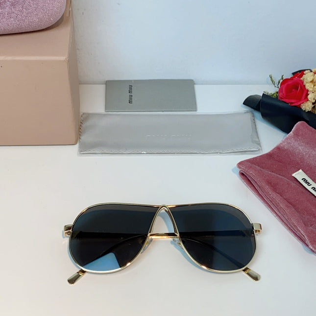 MIUMIU 26S OVAL FRAMEAVIATOR FRAME IN METAL 424525
