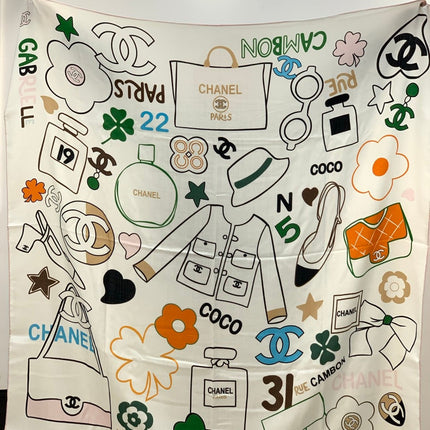 CHANEL 25S SCARF 135 CM IN CASHMERE SILK 943655