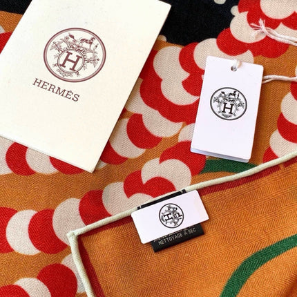 HERMES 26S SCARF 140 IN CASHMERE AND SILK 304707