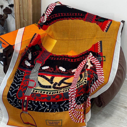 HERMES 26S LONG SCARF 200 IN CASHMERE AND SILK 306083