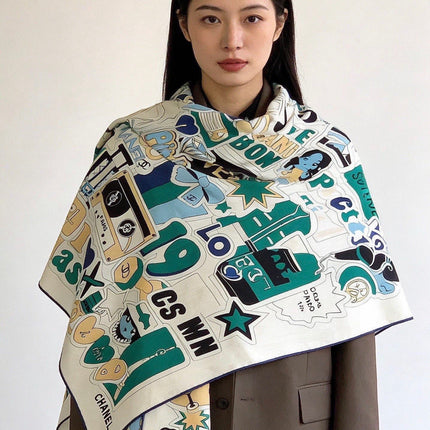 CHANEL 26S SCARF 135 IN CASHMERE AND SILK 309868