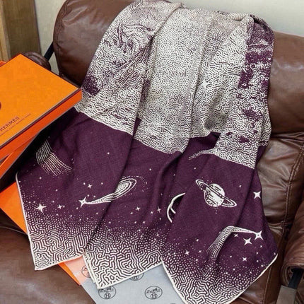HERMES 26S SCARF 140 IN SILK AND CASHMERE 492593