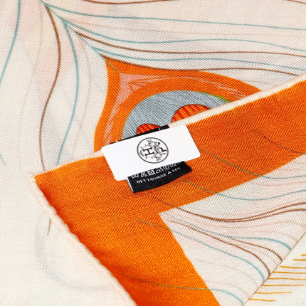 HERMES 26S SCARF 140 IN SILK AND CASHMERE 498509