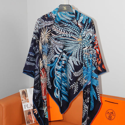 HERMES 26S SCARF 135 IN SILK AND CASHMERE 499970