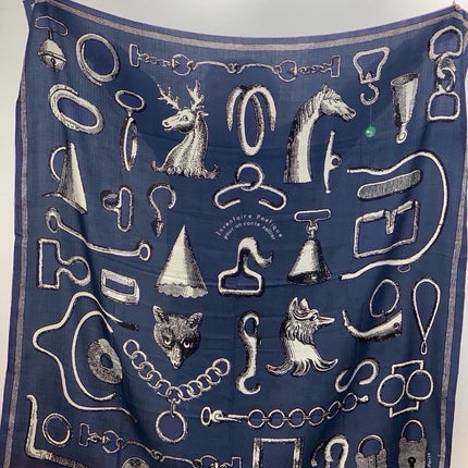 HERMES 26S SCARF 135 IN SILK AND CASHMERE 499944