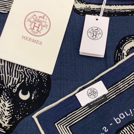 HERMES 26S SCARF 135 IN SILK AND CASHMERE 499944