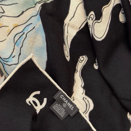 CHANEL 26S SCARF 140 IN SILK AND CASHMERE 509470