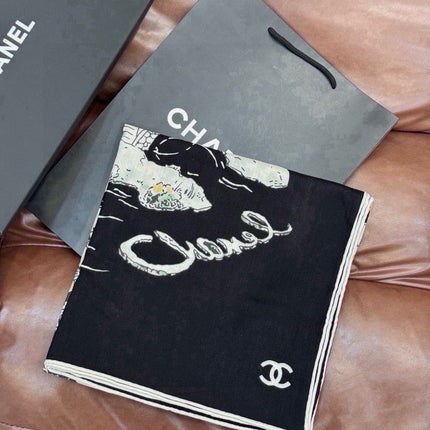 CHANEL 26S SCARF 140 IN SILK AND CASHMERE 509470
