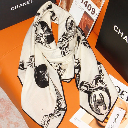 CHANEL 26S SCARF 140 IN SILK AND CASHMERE 509500