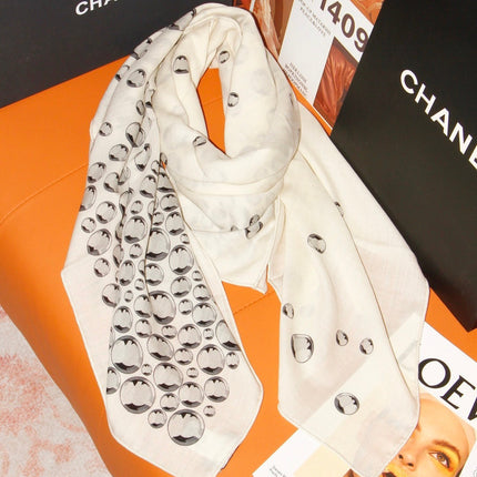 CHANEL 26S SCARF 140 IN SILK AND CASHMERE 509503
