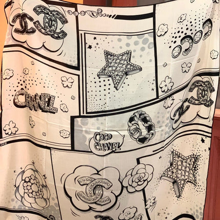 CHANEL 26S SCARF 140 IN SILK AND CASHMERE 510991