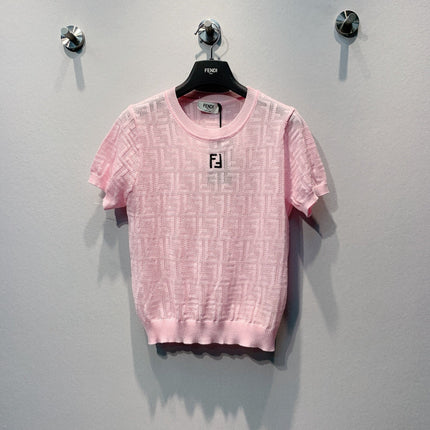 FENDI 26S SHORT-SLEEVE KNIT TOP 336