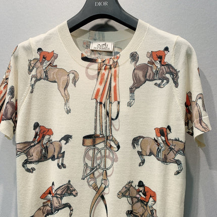 HERMES 26S SHORT-SLEEVE KNIT TOP 651