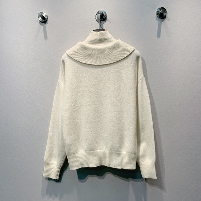 HERMES 26S ZIP-NECK POLO SWEATER 616