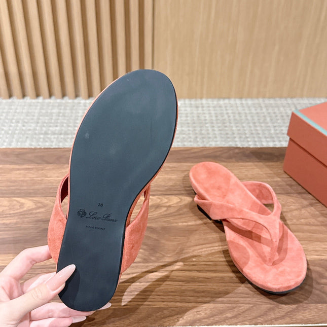 LP 26S THONG SANDALS IN CORAL PINK SUEDE