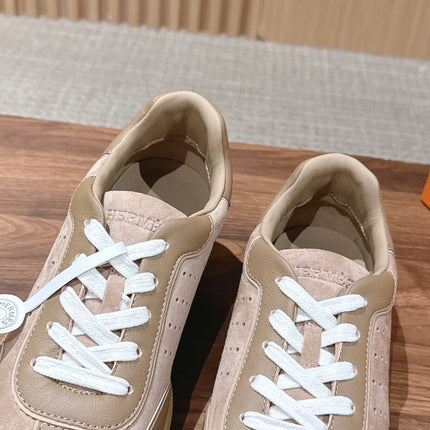 HM 26S GET SNEAKERS IN SAND BEIGE CALFSKIN MIX SUEDE
