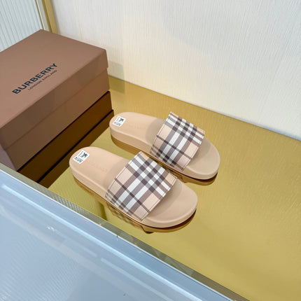 BURBERRY 26S SLIDES SANDAL IN NUDE BEIGE CALFSKIN
