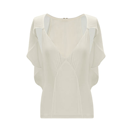 CHLOE 26S V-NECK SHORT-SLEEVE CHIFFON BLOUSE STYLE 59