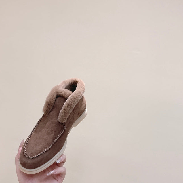 LP 25S SUMMER CHARMS WALK LOAFERS IN BROWN SUEDE AND FLEECE