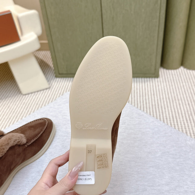 LP 25S SUMMER CHARMS WALK LOAFERS IN BROWN SUEDE AND FLEECE
