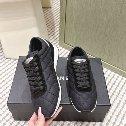 CHANEL 25S SNEAKERS IN BLACK CALFSKIN AND SUEDE