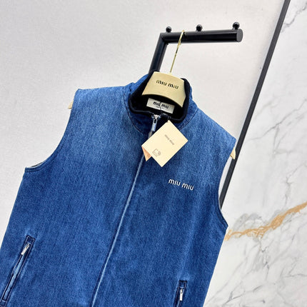 MIUMIU 26S SLEEVELESS DENIM JACKET 958