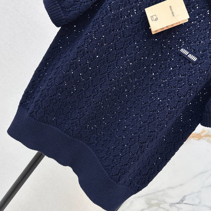 MIUMIU 26S SHORT-SLEEVED KNIT POLO SHIRT STYLE 1041